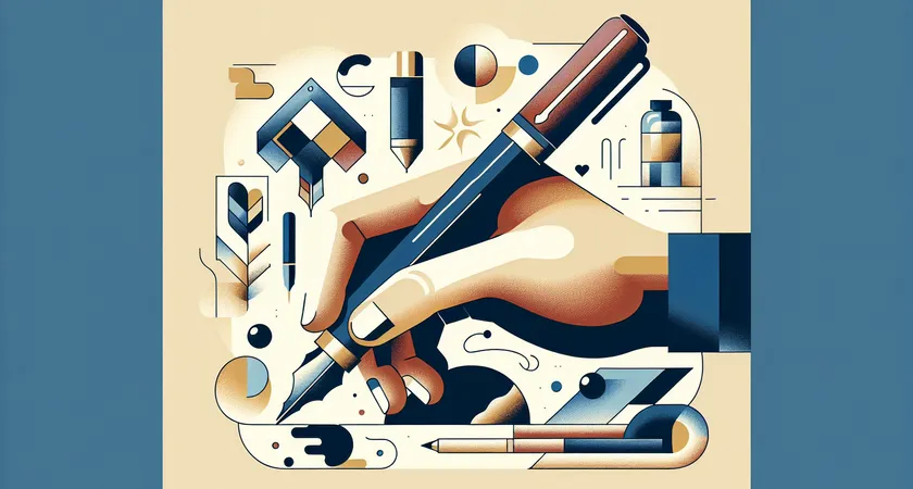 Une main tenant un stylo