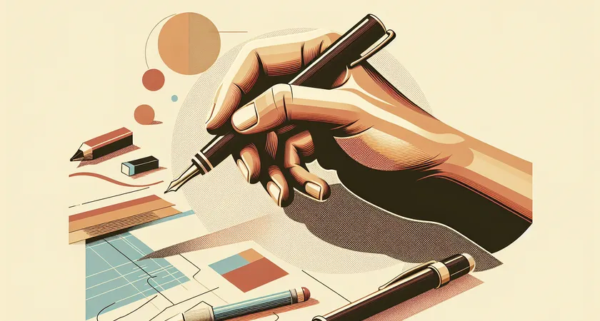 Une main tenant un stylo