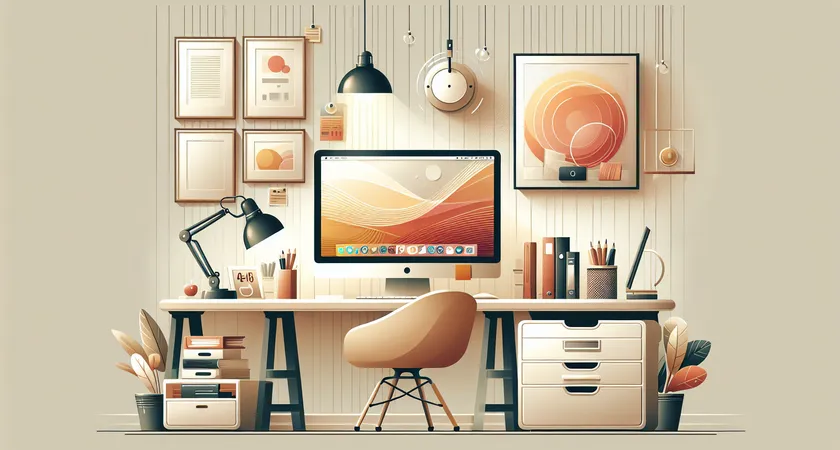 Un bureau moderne avec un ordinateur