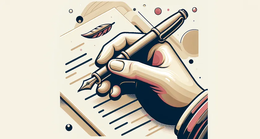 Une main tenant un stylo