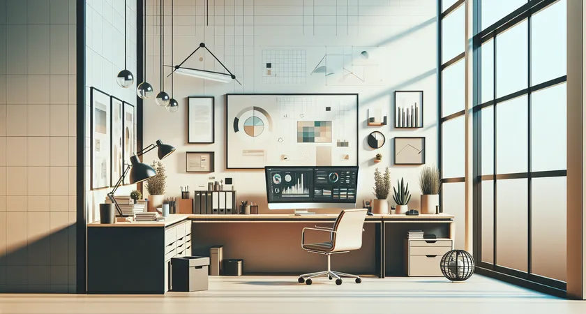 Un bureau moderne avec un ordinateur