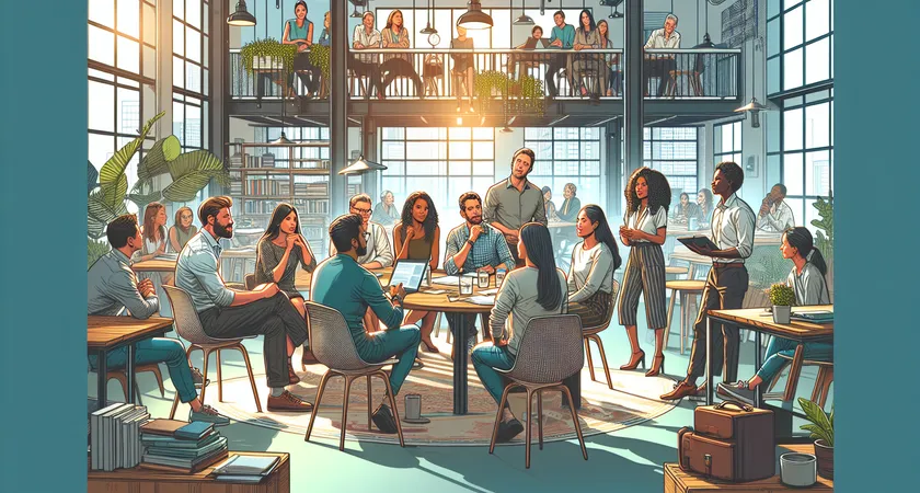 Des personnes en réunion dans un espace de coworking