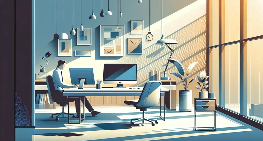 Un bureau moderne avec un ordinateur