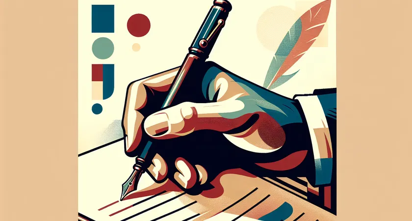 Une main tenant un stylo