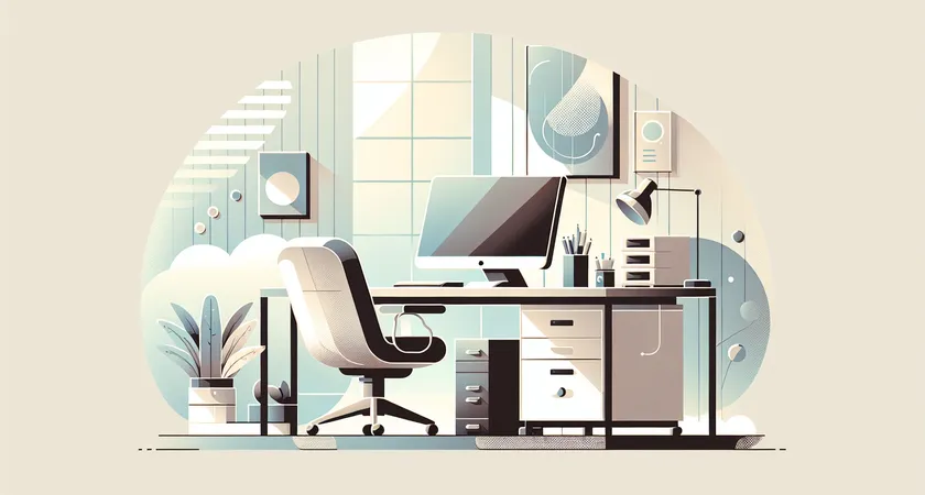 Un bureau moderne avec un ordinateur