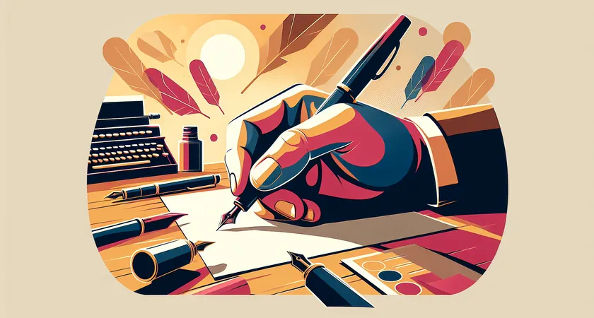 Une main tenant un stylo