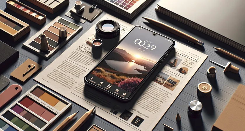 Un smartphone sur une table