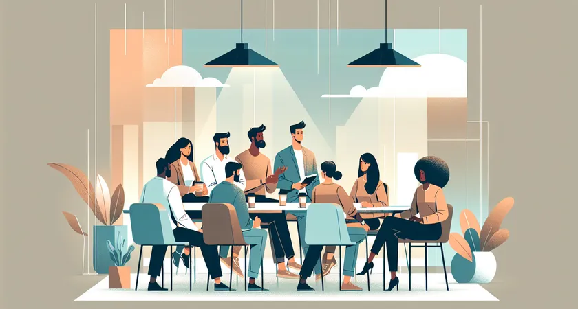 Des personnes en réunion dans un espace de coworking