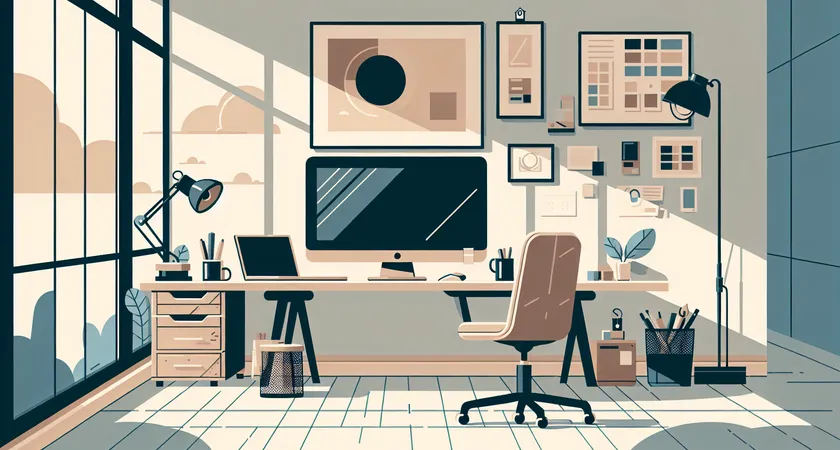 Un bureau moderne avec un ordinateur