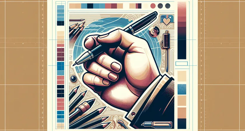 Une main tenant un stylo