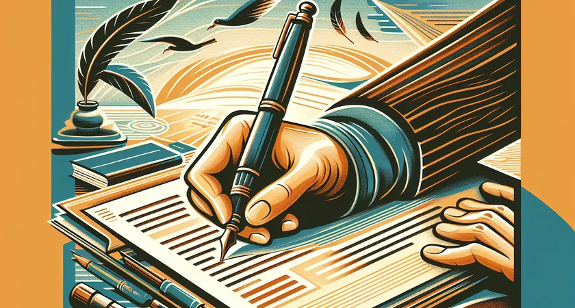 Une main tenant un stylo