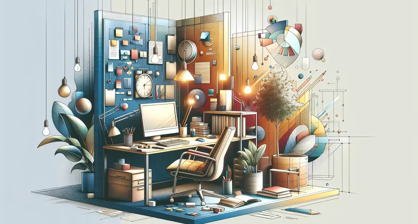 Un bureau moderne avec un ordinateur