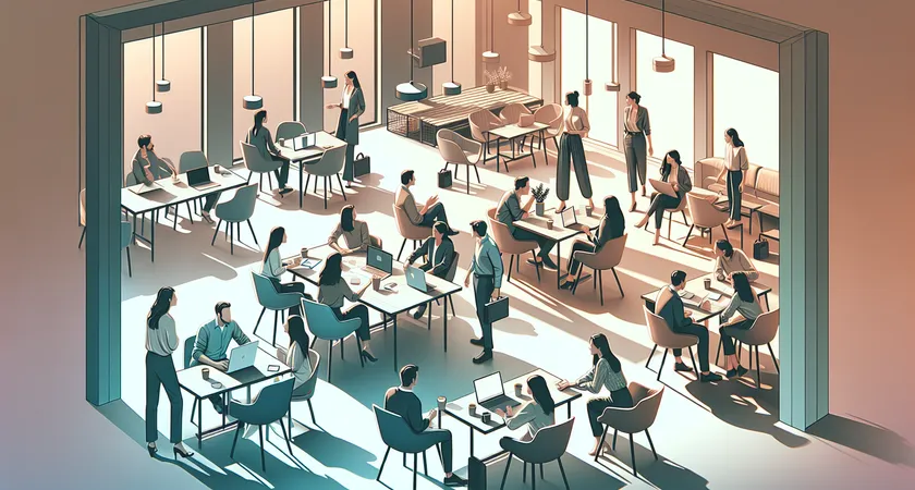 Des personnes en réunion dans un espace de coworking