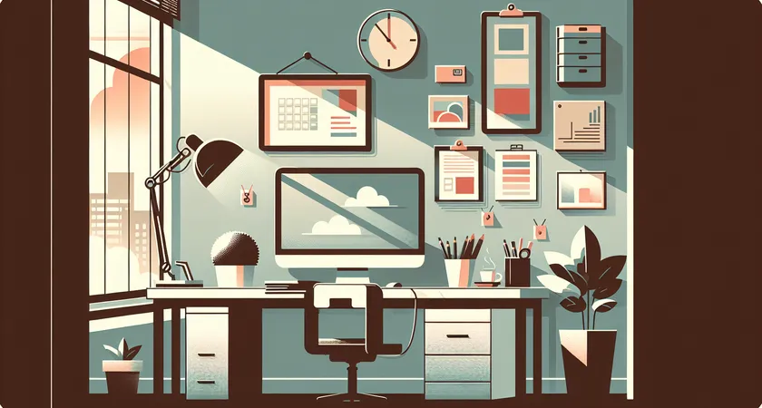 Un bureau moderne avec un ordinateur