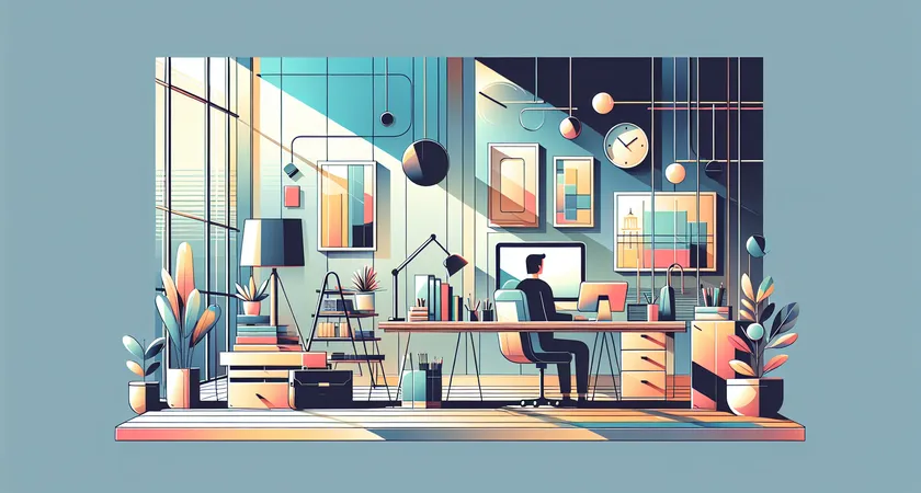 Un bureau moderne avec un ordinateur