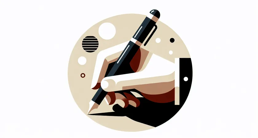 Une main tenant un stylo