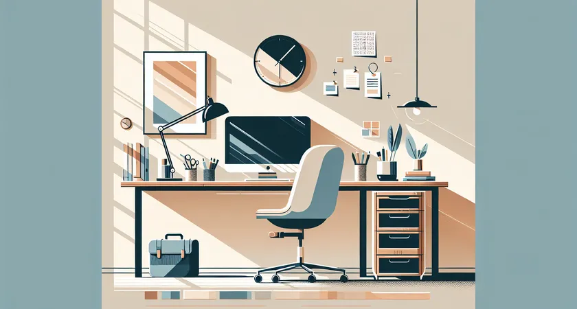 Un bureau moderne avec un ordinateur