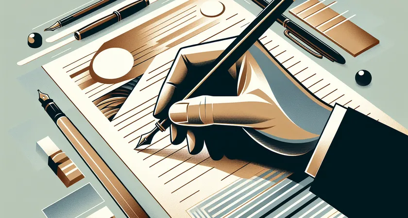 Une main tenant un stylo