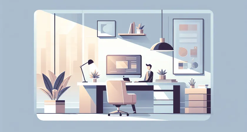 Un bureau moderne avec un ordinateur