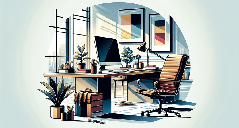 Un bureau moderne avec un ordinateur