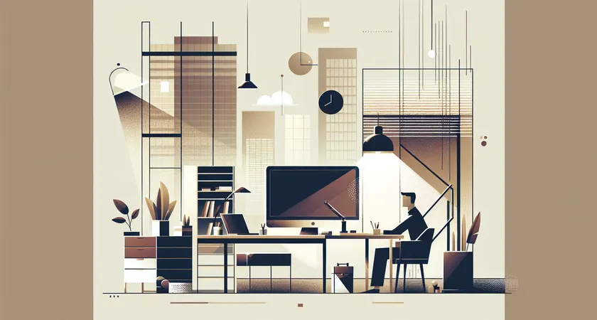 Un bureau moderne avec un ordinateur