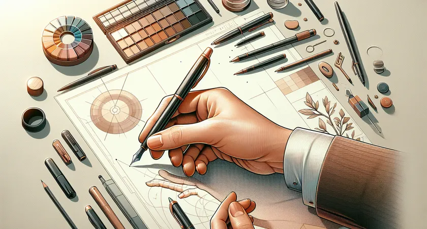 Une main tenant un stylo