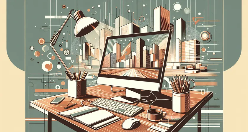 Un bureau moderne avec un ordinateur